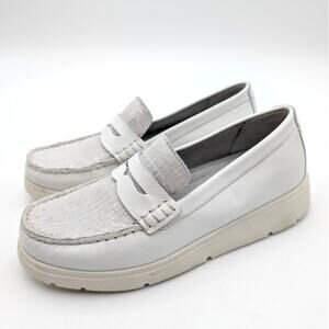 Geox D'arlara Loafer Shoes Moccasins Women's Slip-On White Size US5.5 EU36